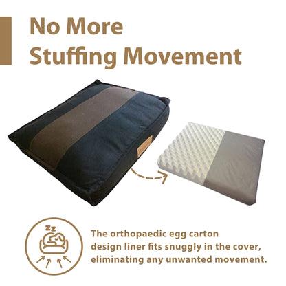 Ellie-Bo Orthopaedic Foam Striped Black and Brown Dog Bed