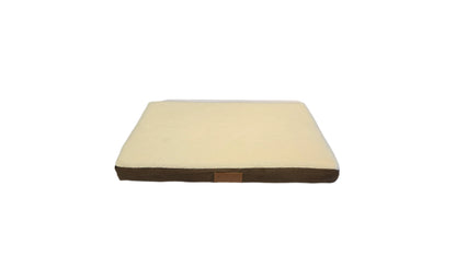 Ellie-Bo Brown Memory Foam Dog Bed with Faux Suede and Sheepskin Topping