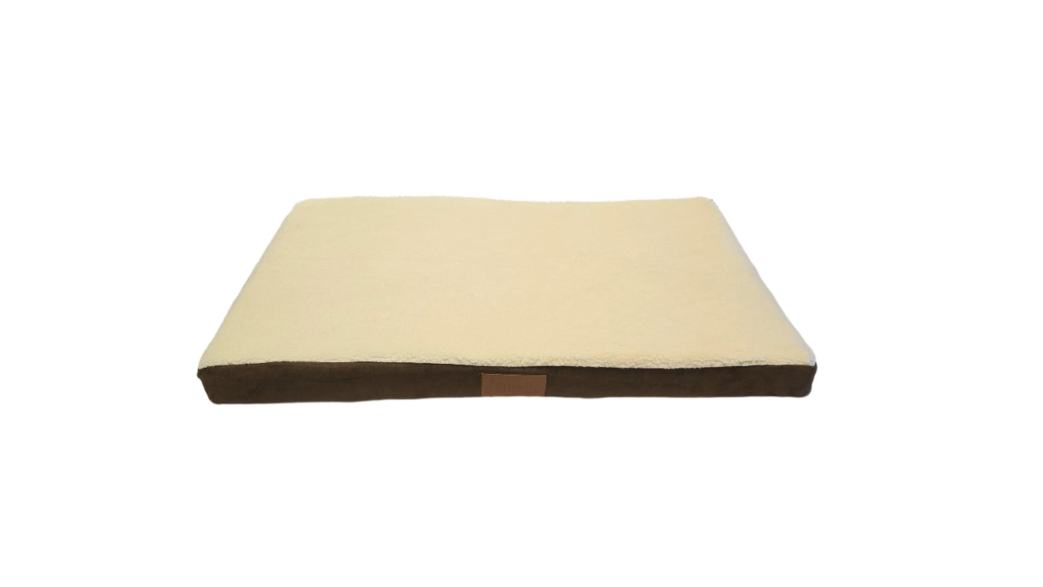 Ellie-Bo Brown Memory Foam Dog Bed with Faux Suede and Sheepskin Topping