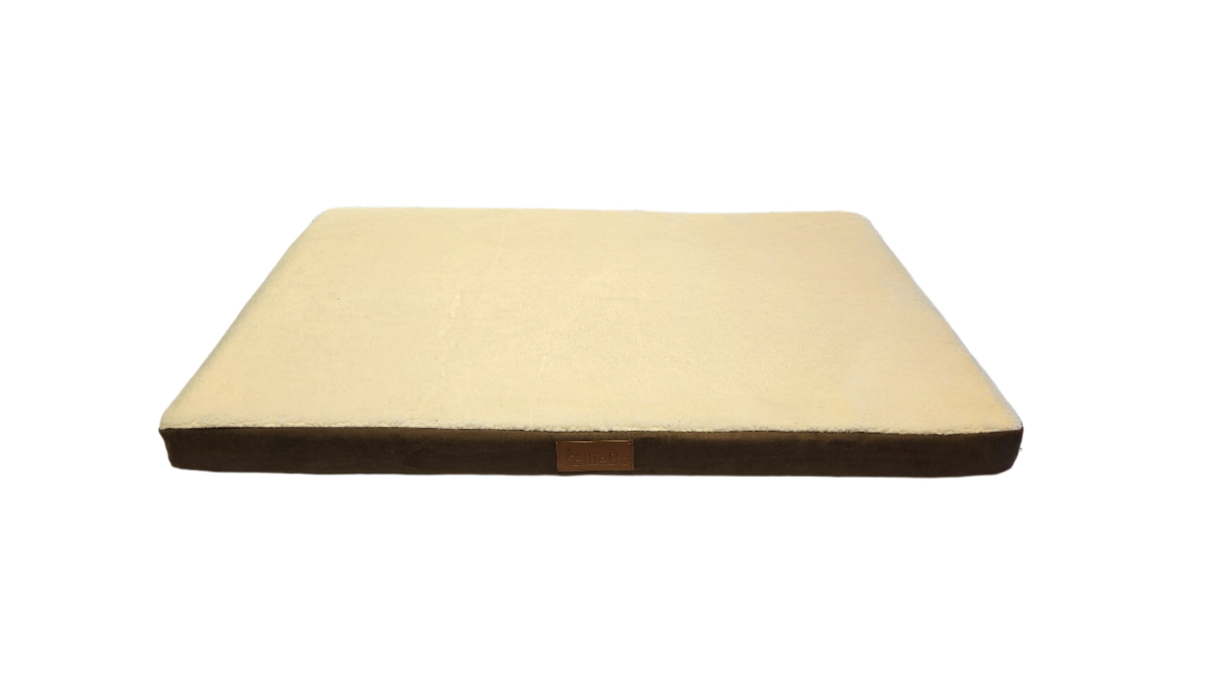Ellie-Bo Brown Memory Foam Dog Bed with Faux Suede and Sheepskin Topping