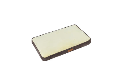 Ellie-Bo Dog Bed with Brown Corduroy Sides and Beige Faux Fur Topping
