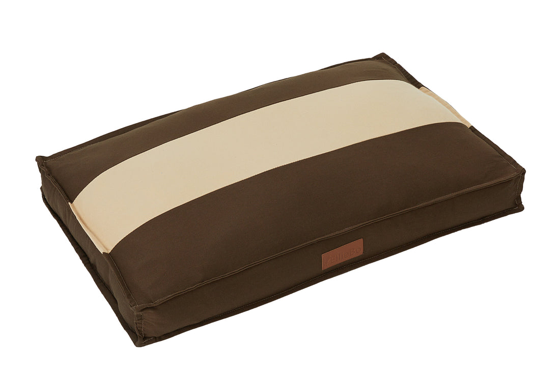 Ellie-Bo Orthopaedic Foam Striped Brown and Cream Dog Bed