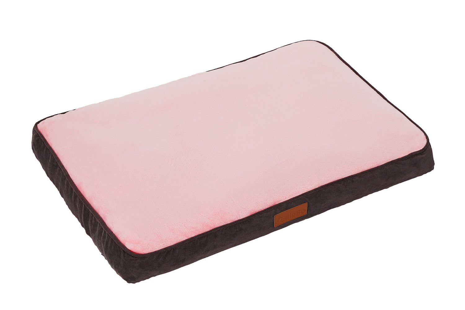 Ellie-Bo Dog Bed with Brown Corduroy Sides and Pink Faux Fur Topping