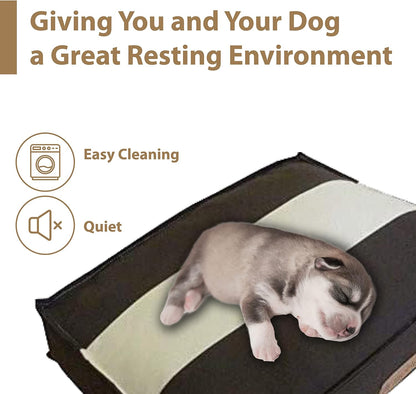 Ellie-Bo Orthopaedic Foam Striped Brown and Cream Dog Bed