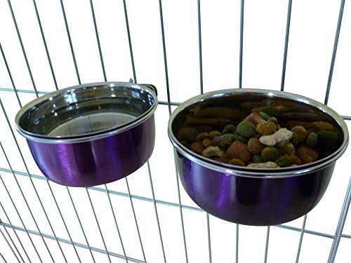 Ellie-Bo Pair of Dog Bowls For Crates, Cages or Pens