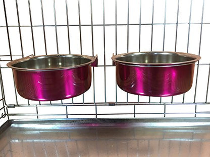Ellie-Bo Pair of Dog Bowls For Crates, Cages or Pens