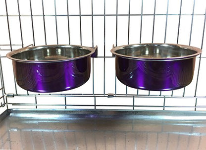 Ellie-Bo Pair of Dog Bowls For Crates, Cages or Pens