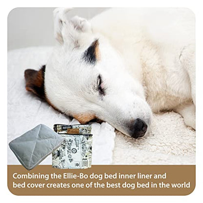 Ellie-Bo Beige Dog Bed Cover in Voyager Fabric with Non-Slip Base