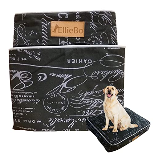 Ellie-Bo Black Dog Bed Cover in Voyager Fabric with Non-Slip Base