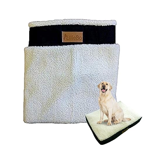Ellie-Bo Brown Dog Bed Cover with Faux Suede and Sheepskin Topping