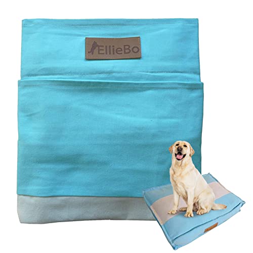 Ellie-Bo Blue &amp; Grey Striped Dog Bed Cover