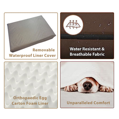 Ellie-Bo Orthopaedic Foam Brown Waterproof Dog Bed