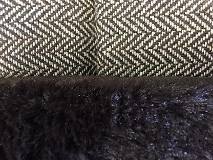 Ellie-Bo Duo Reversible Tweed and Brown Faux Fur Cage Mat