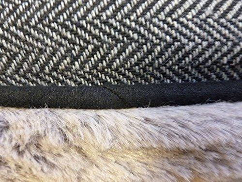 Ellie-Bo Duo Reversible Tweed and Grey Faux Fur Cage Mat