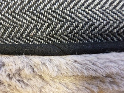 Ellie-Bo Duo Reversible Tweed and Grey Faux Fur Cage Mat