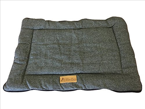 Ellie-Bo Duo Reversible Tweed and Grey Faux Fur Cage Mat
