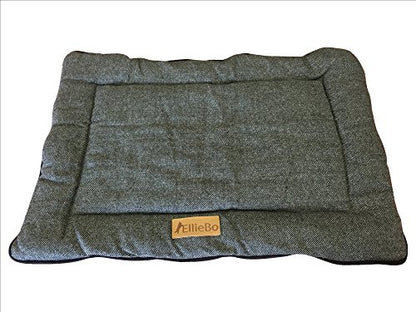Ellie-Bo Duo Reversible Tweed and Grey Faux Fur Cage Mat