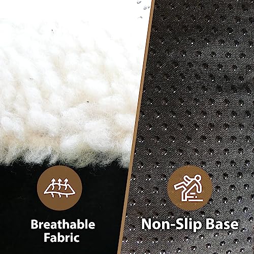 Ellie-Bo Black Cover with Faux Suede and Sheepskin Topping for Memory Foam Dog Beds