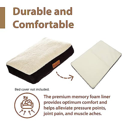 Ellie-Bo Black Memory Foam Dog Bed with Faux Suede and Sheepskin Topping