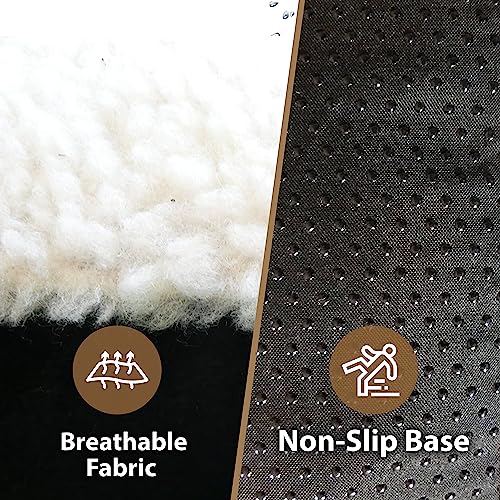 Ellie-Bo Blue Cover with Faux Suede and Sheepskin Topping for Memory Foam Dog Beds