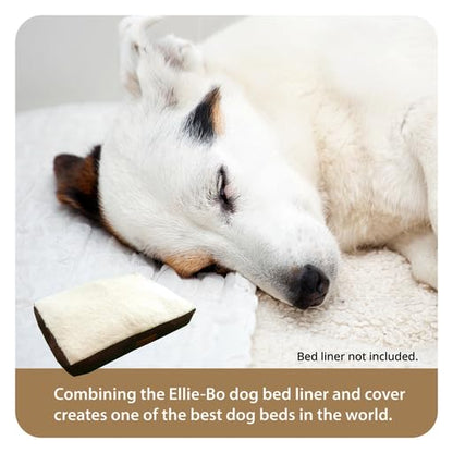 Ellie-Bo Brown Memory Foam Dog Bed with Faux Suede and Sheepskin Topping