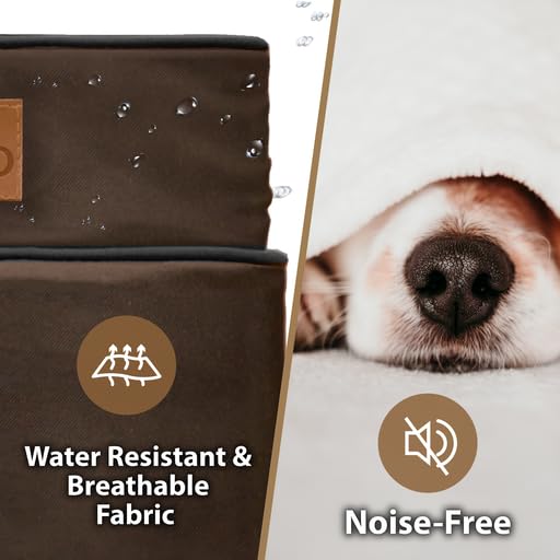 Ellie-Bo Brown Waterproof Cover for Memory Foam Dog Beds